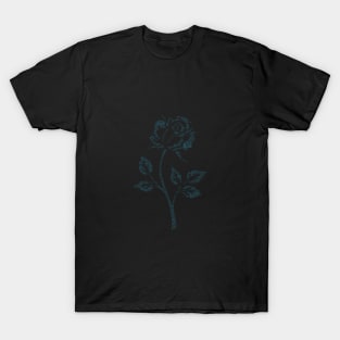 Flower Rose Silhouette Shape Text Word Cloud T-Shirt